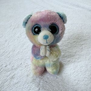 Ty Beanie Boos Hope The Tie Dye Praying Bear 6" Glitter Eyes